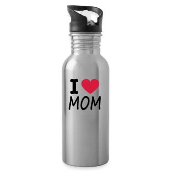 i love mom - Trinkflasche mit integriertem Trinkhalm - Lightsilver - Rechts