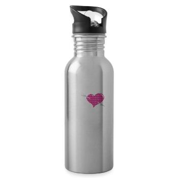 Diese Frau liebt ihren Soldaten - Trinkflasche mit integriertem Trinkhalm - Lightsilver - Rechts