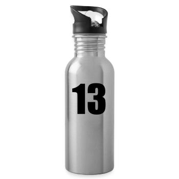 13 - Water bottle with straw - silver - Right