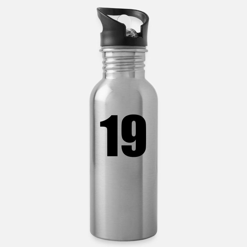 19 - Trinkflasche mit integriertem Trinkhalm - Lightsilver