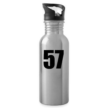 57 - Trinkflasche mit integriertem Trinkhalm - Lightsilver - Rechts
