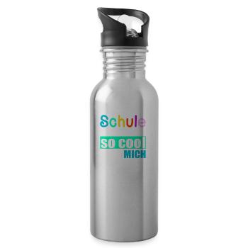 Schule Einschulung Schulbeginn cooler Spruch - Trinkflasche mit integriertem Trinkhalm - Lightsilver - Rechts