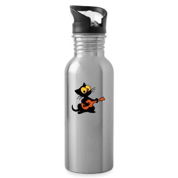 Georgie macht Musik - Trinkflasche mit integriertem Trinkhalm - Lightsilver - Rechts