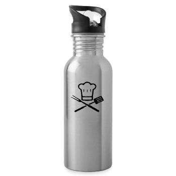 BBQ - Trinkflasche mit integriertem Trinkhalm - Lightsilver - Rechts