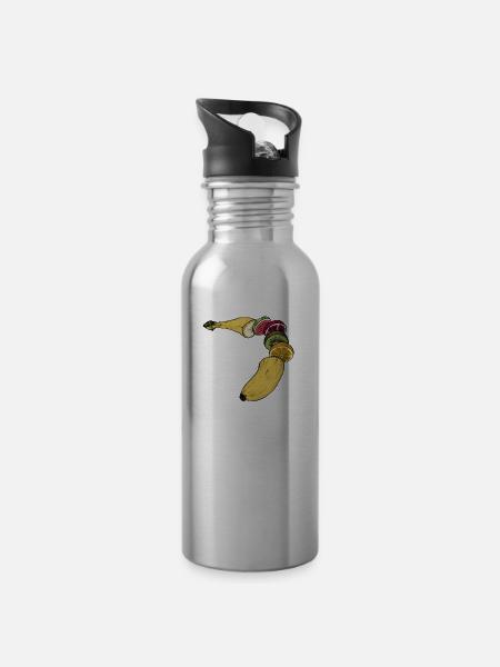 Fruitana - Trinkflasche mit integriertem Trinkhalm - Lightsilver