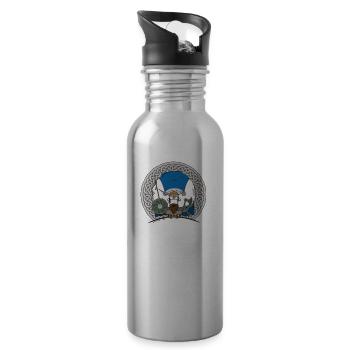 Sheep Marry Viking / Schaf Marry als Wikinger - Trinkflasche mit integriertem Trinkhalm - Lightsilver - Rechts