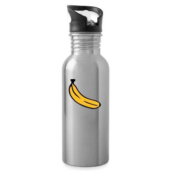 Banane - Gourde avec paille intégrée - argent clair - Droite