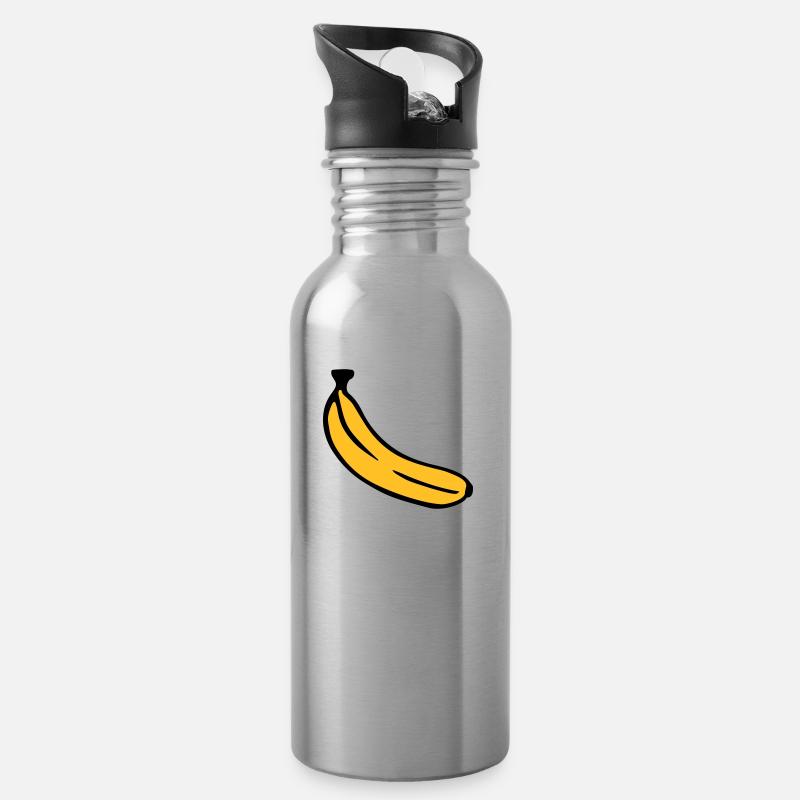Banane - Gourde avec paille intégrée - argent clair