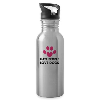 Dogs - Trinkflasche mit integriertem Trinkhalm - Lightsilver - Rechts