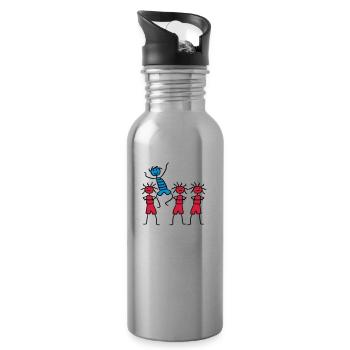 Be Different Happy Funny Boy - Water bottle with straw - silver - Right