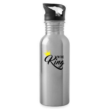 I'm the King - Water bottle with straw - silver - Right
