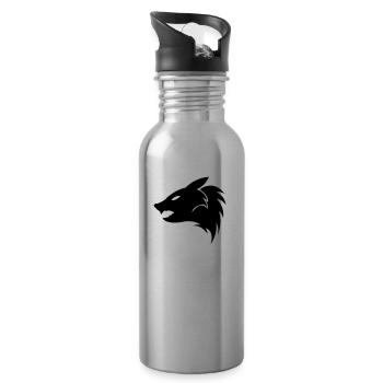 wolf - Trinkflasche mit integriertem Trinkhalm - Lightsilver - Rechts