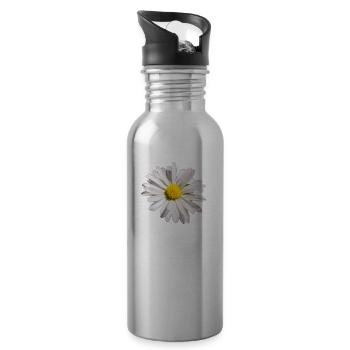 Daisy flower - Water bottle with straw - silver - Right