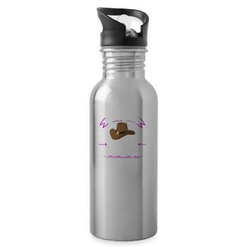 Line Dancer Geschenk T-Shirt - Trinkflasche mit integriertem Trinkhalm - Lightsilver - Rechts