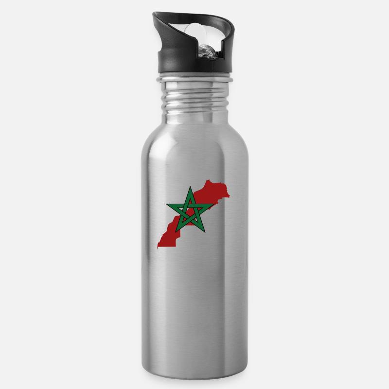 Morocco - Water bottle with straw - silver