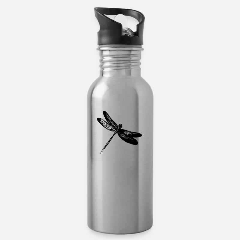 Dragonfly - Choose your Colour - Trinkflasche mit integriertem Trinkhalm - Lightsilver