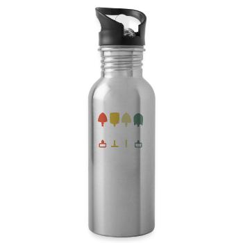 Garten Gartenarbeit Gärtner - Trinkflasche mit integriertem Trinkhalm - Lightsilver - Rechts