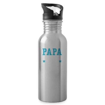 Papa l'homme parfait cadeau homme humour père - Gourde avec paille intégrée - argent clair - Droite