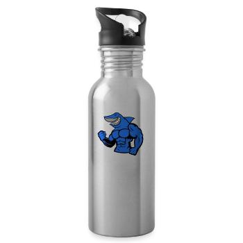 Strong Shark - Trinkflasche mit integriertem Trinkhalm - Lightsilver - Rechts