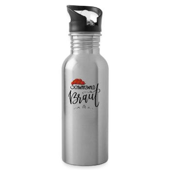 JGA Schwarzwald Braut-Junggesellinnenabschied - Trinkflasche mit integriertem Trinkhalm - Lightsilver - Rechts