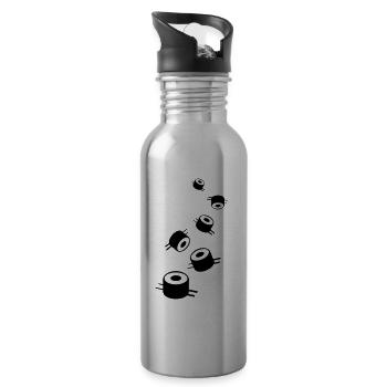Sushi icon Silhouette - Trinkflasche mit integriertem Trinkhalm - Lightsilver - Rechts