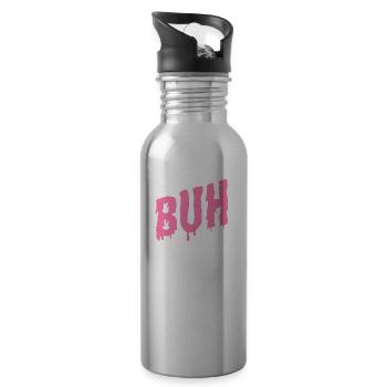 A spooky buh in pink for halloween - Water bottle with straw - silver - Right