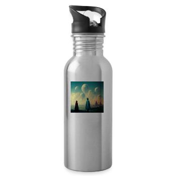 Never walk alone - Trinkflasche mit integriertem Trinkhalm - Lightsilver - Rechts