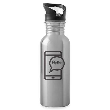 vêtement et accessoire - Gourde avec paille intégrée - argent clair - Droite