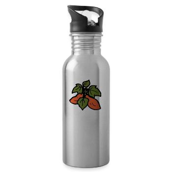 Patate douce cuisine exotique idée cadeau amusante - Gourde avec paille intégrée - argent clair - Droite