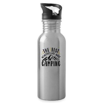 Les meilleurs souvenirs sont faits en camping - Gourde avec paille intégrée - argent clair - Droite