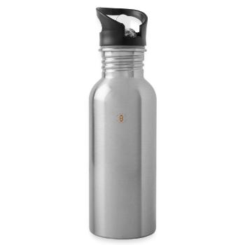 Bitcoin Trading Crypto Aktien - Trinkflasche mit integriertem Trinkhalm - Lightsilver - Rechts