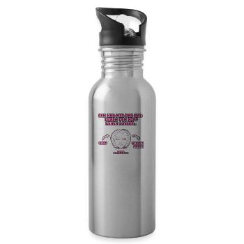 witziges Nicht-Nachdenken-Design / lustige Sprüche - Trinkflasche mit integriertem Trinkhalm - Lightsilver - Rechts