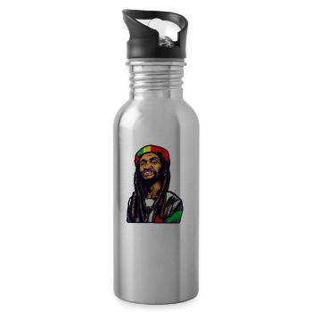 Mr Rasta - Trinkflasche mit integriertem Trinkhalm - Lightsilver - Rechts