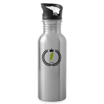 wappen blitz - Trinkflasche mit integriertem Trinkhalm - Lightsilver - Rechts