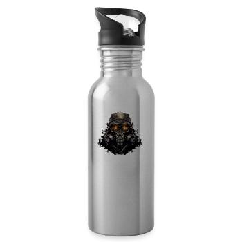 Gasmaske Soldat - Trinkflasche mit integriertem Trinkhalm - Lightsilver - Rechts