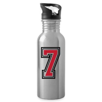 7 number symbol - Water bottle with straw - silver - Right