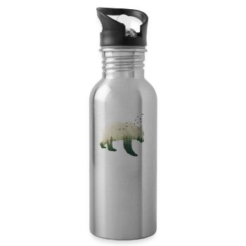 Forest Bear - Water bottle with straw - silver - Right