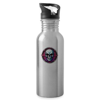 Totenkopf - Skelett - Totenkopf - Motorradhelm - Trinkflasche mit integriertem Trinkhalm - Lightsilver - Rechts