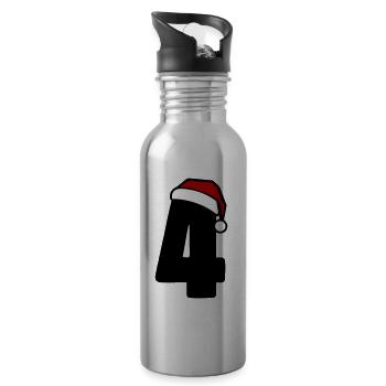 4 Number Christmas - Water bottle with straw - silver - Right