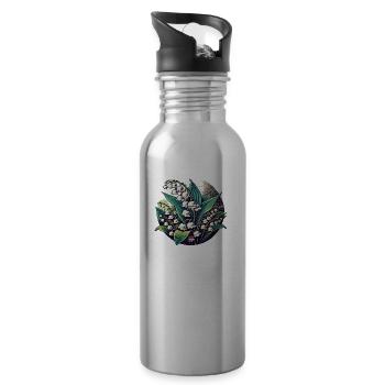 Lily of the Valley - Water bottle with straw - silver - Right