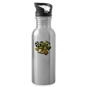 Cowboy Funny Women Hat Wild Western Rodeo Music - Water bottle with straw - silver - Right