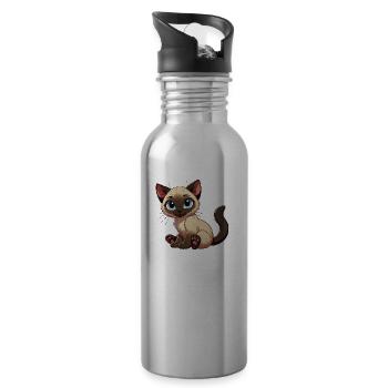 Siamkatze Baby png - Trinkflasche mit integriertem Trinkhalm - Lightsilver - Rechts