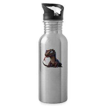 Komodowaran - Trinkflasche mit integriertem Trinkhalm - Lightsilver - Rechts