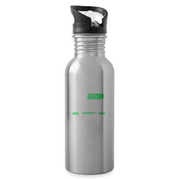 Papa wird geladen Bitte warten - Trinkflasche mit integriertem Trinkhalm - Lightsilver - Rechts
