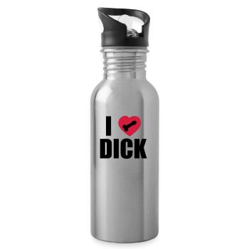 I Love Dick - Water bottle with straw - silver - Right