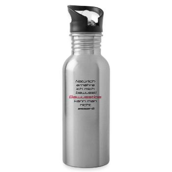 Bewusste Ernährung - Trinkflasche mit integriertem Trinkhalm - Lightsilver - Rechts
