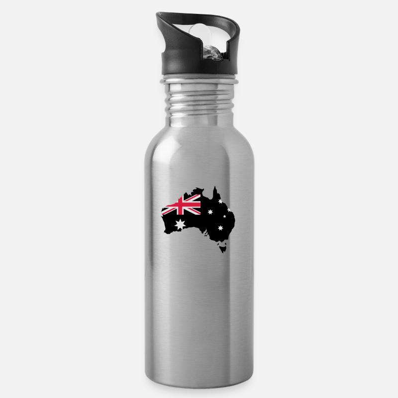 Australia - Gourde avec paille intégrée - argent clair