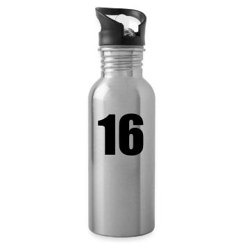 16 - Trinkflasche mit integriertem Trinkhalm - Lightsilver - Rechts