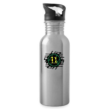 11_klecks_broken_vec_3de - Trinkflasche mit integriertem Trinkhalm - Lightsilver - Rechts