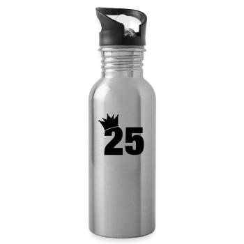25_krone_f1 - Trinkflasche mit integriertem Trinkhalm - Lightsilver - Rechts